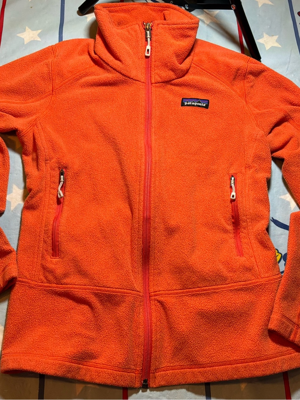 Patagonia full zip fleece jacket orange child XL-XXL